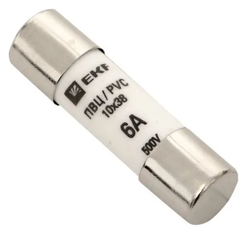 Вставка плавкая цилиндрическая ПВЦ 10х38 6А EKF pvc-10x38-6