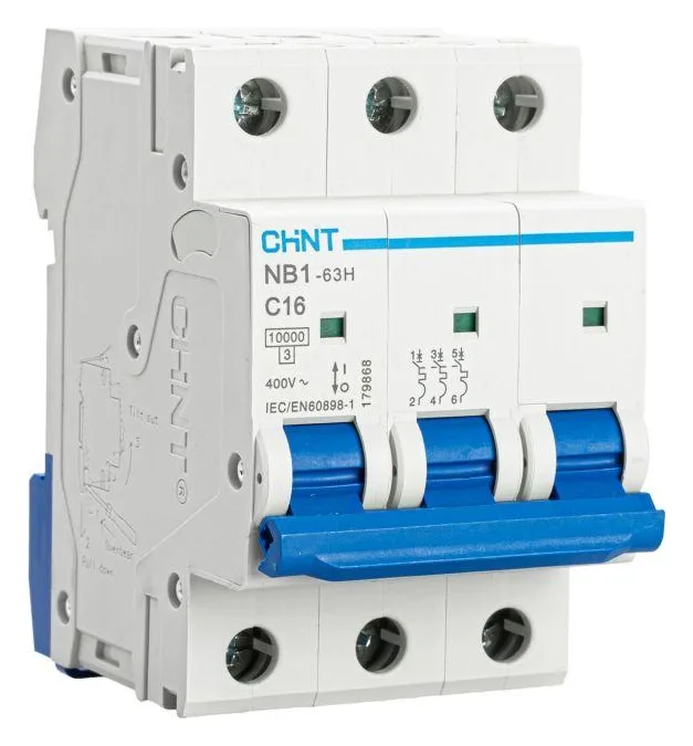 Выключатель автоматический модульный 3п C 16А 10кА NB1-63H (R) CHINT 179868