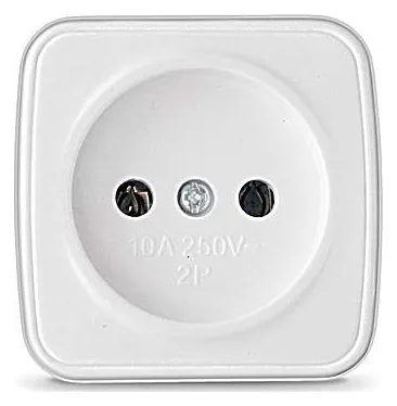 Розетка 1-м ОП Электра 10А IP20 без заземл. бел. Союз 0011