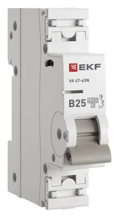 Выключатель автоматический модульный 1п B 25А 4.5кА ВА 47-63N PROxima EKF M634125B