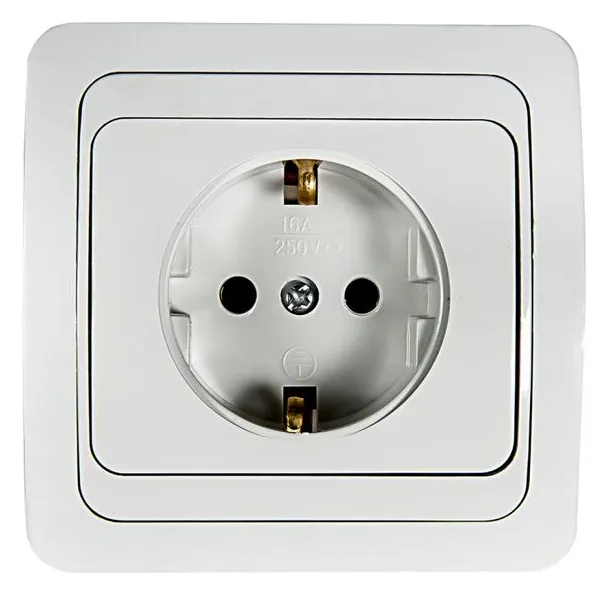Розетка 1-м CLASSICO с заземл. 2028 бел. ASD / IN HOME 4680005959907