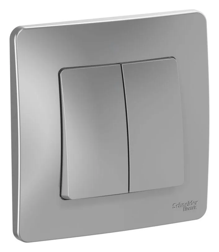 Выключатель 2-кл. СП Blanca 10А IP20 (сх. 5) 250В алюм. SE BLNVS010503