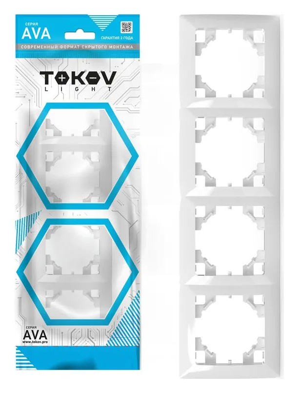Рамка 4-м AVA бел. TOKOV ELECTRIC TKL-AV-RM4-C01