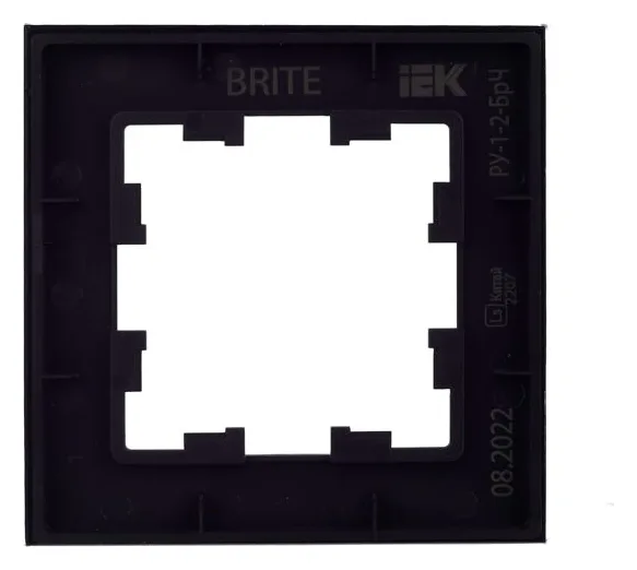 Рамка 1-м BRITE РУ-1-2-БрЧ стекло черн. IEK BR-M12-G-K02