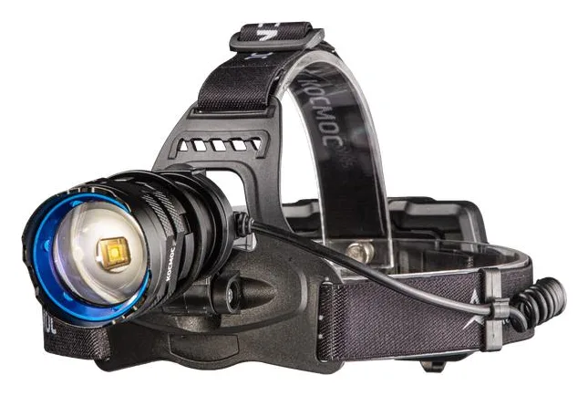 Фонарь налобный аккум. 10Вт Laser LED/Li-ion18650 3х1200мА.ч алюм. КОСМОС KOC854Lit
