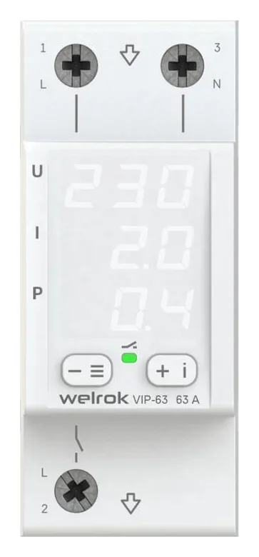 Реле напряжения VIP-63 многофункц. Welrok 4660251140335