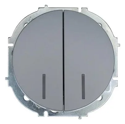 Выключатель 2-кл. СП OSEN 10А IP20 с подсветкой механизм сер. матов. LEZARD 743-7488-112
