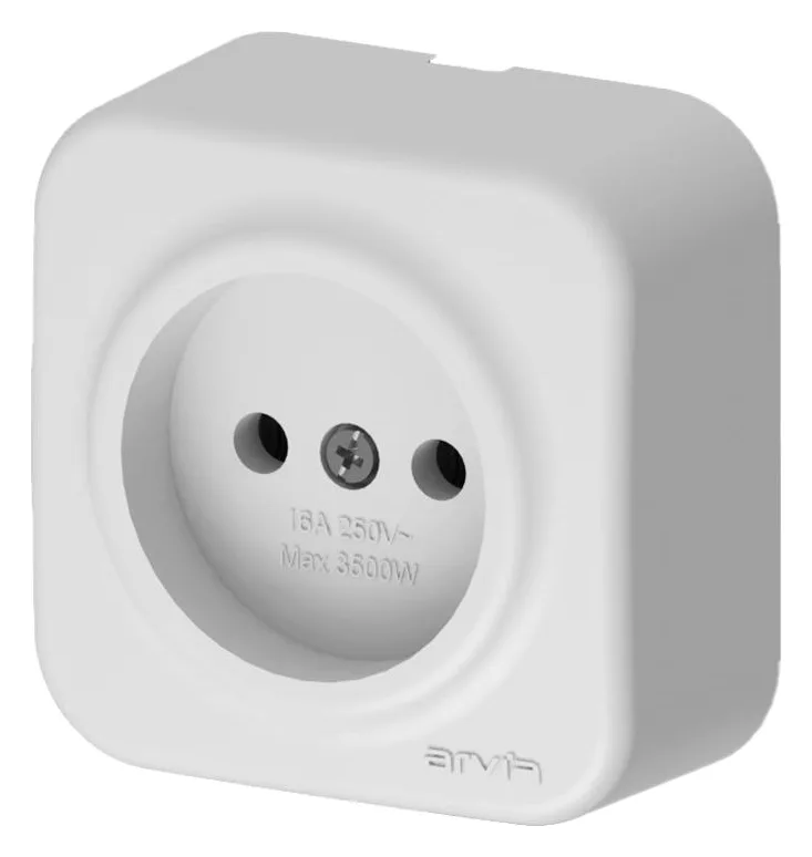 Розетка 1-м СП ARIA 16А IP20 без заземл. бел. ARVIA 25 01 1000 215