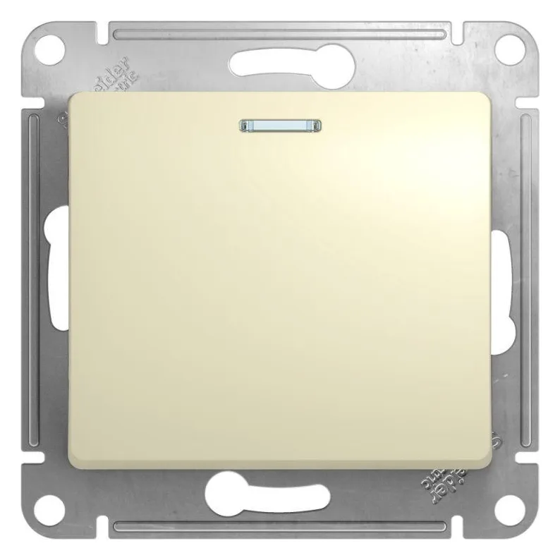 Переключатель проходной 1-кл. СП Glossa 10А IP20 (сх. 6а) 10AX с подсветкой механизм беж. SE GSL000263