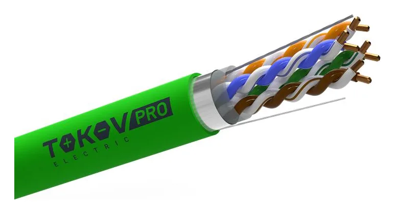 Кабель витая пара F/UTP 4х2х24AWG(0.52мм) кат.5E PVCLS нг(А)-LSLTx indoor Fluke tested 305м (м) PRO TOKOV ELECTRIC TKP-C11-F42-5E-RU-LSLTx