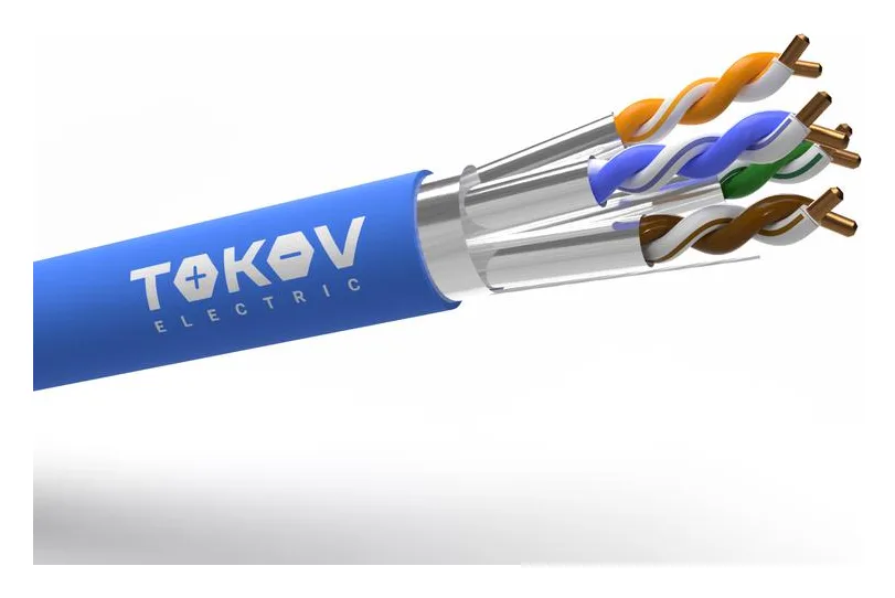 Кабель витая пара S/FTP 4х2х23AWG(0.57мм) кат.6A нг(А)-HF (LSZH) indoor Fluke Tested 305м (м) PRO TOKOV ELECTRIC TKP-C08-SF-42-6A-305-LSZH