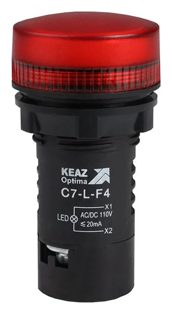 Лампа светодиодная OptiSignal Compact D22 С7-L-F4 красн. 110В AC/DC XB7EV04GP КЭАЗ 362155