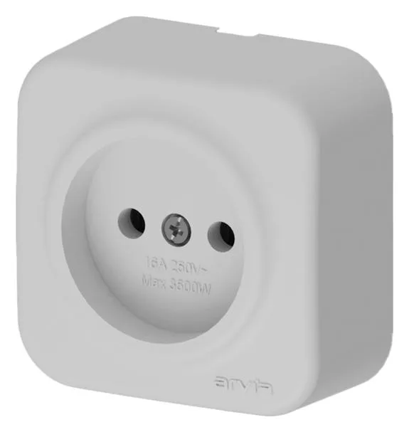 Розетка 1-м СП ARIA 16А IP20 без заземл. сер. ARVIA 25 22 1000 2155