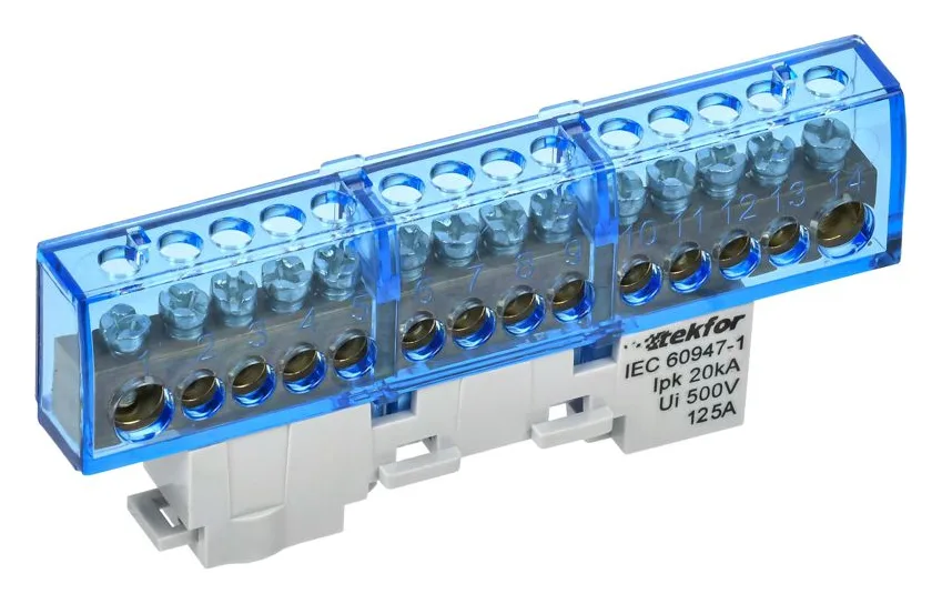 Шина нулевая N изол. на универс. держ. 8х12-14-С TEKFOR IEK TF-NN20-14-KL-K07