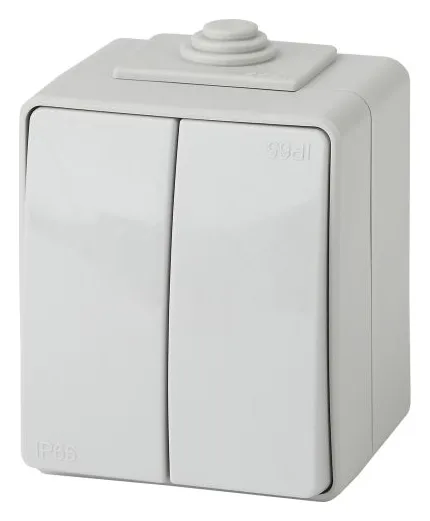 Выключатель 2-кл. ОП Эра Эксперт 10А IP65 11-1604-03 250В 10AX (10/100/1600) сер. Эра Б0035976