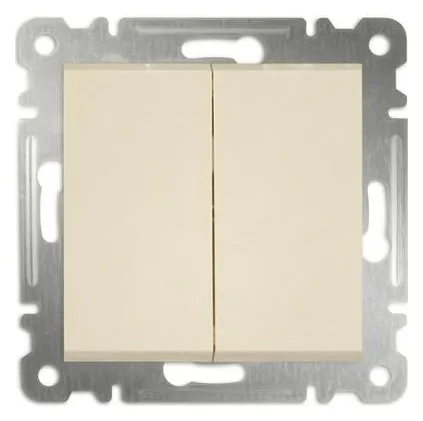 Выключатель 2-кл. СП Karea 10А IP20 механизм крем. Makel 57010003