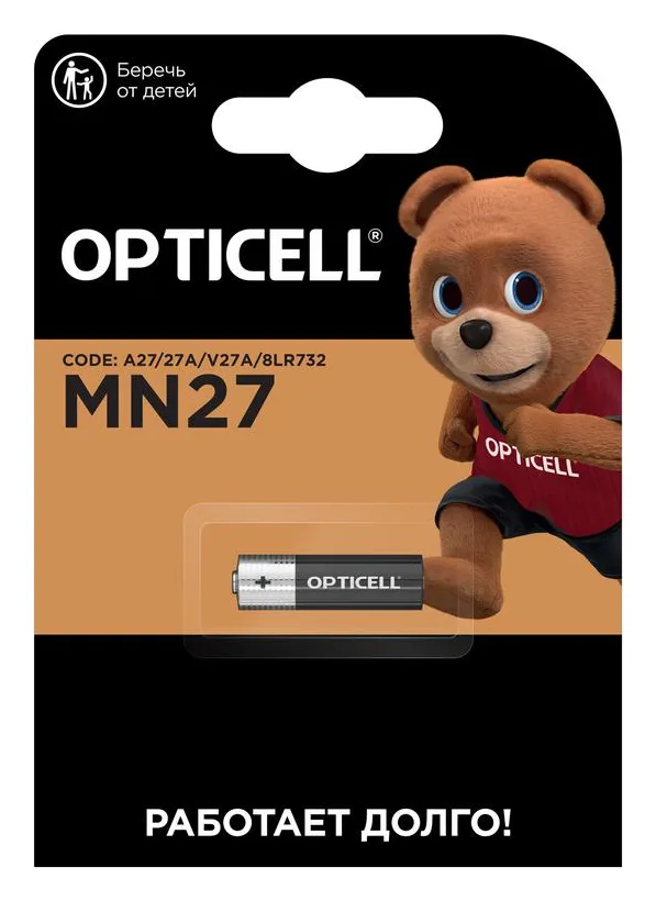 Элемент питания алкалиновый A27/MN27/8LR732 12В (блист.1шт) Specialty Opticell 5070002/6070002