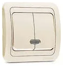 Выключатель 2-кл. СП Mimoza 10А IP20 с подсветкой крем./крем. Makel 25023
