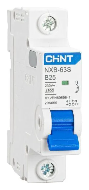 Выключатель автоматический модульный 1п B 25А 4.5кА NXB-63S (R) CHINT 296699