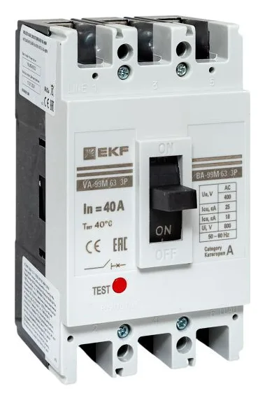 Выключатель автоматический 3п 63/40А 25кА ВА-99М PROxima EKF mccb99-63-40m