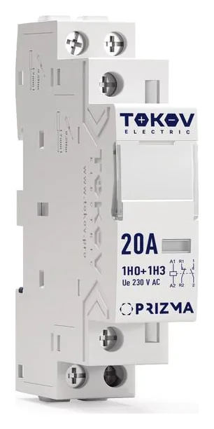 Контактор модульный 18мм 20А 230В АС 1НО 1НЗ PRIZMA TOKOV ELECTRIC TKE-PZ-MC-1-20-230-11