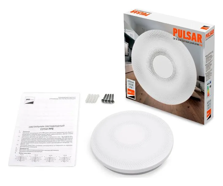 Светильник светодиодный декоративный PPB Pulsar 24Вт 4000К IP20 d260х55 настенно-потолочный бытовой JazzWay 5024724