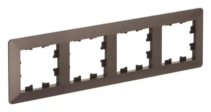 Рамка 4-м AtlasDesign Air мокко/дым. черн. SE ATN220604