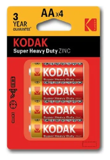Элемент питания солевой AA/R6 1.5В SUPER HEAVY DUTY Zinc (блист.4шт) 30951044-RU1 KODAK Б0005119