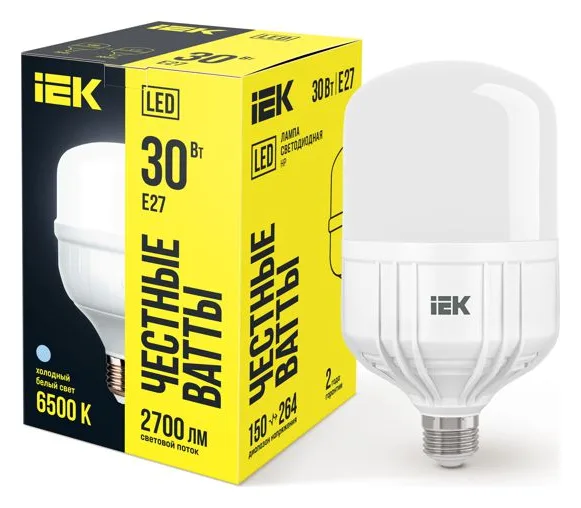 Лампа светодиодная HP 30Вт 230В 6500К E27 IEK LLE-HP-30-230-65-E27