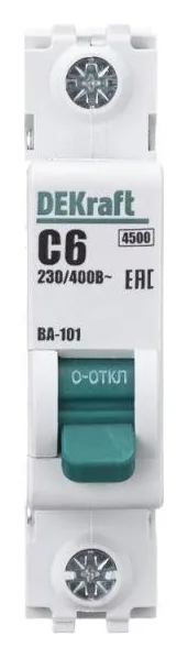 Выключатель автоматический модульный 1п C 6А 4.5кА ВА-101 DEKraft 11052DEK