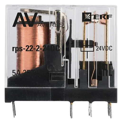 Реле промежуточное РП slim 22/2 5А 24В DC AVERES EKF rps-22-2-24DC