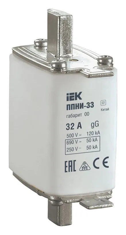 Вставка плавкая ППНИ-33 32А габарит 00 IEK DPP10-032