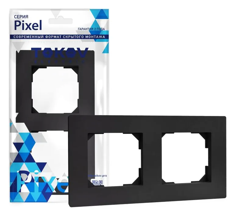 Рамка 2-м Pixel универс. карбон TOKOV ELECTRIC TKE-PX-RM2-C14
