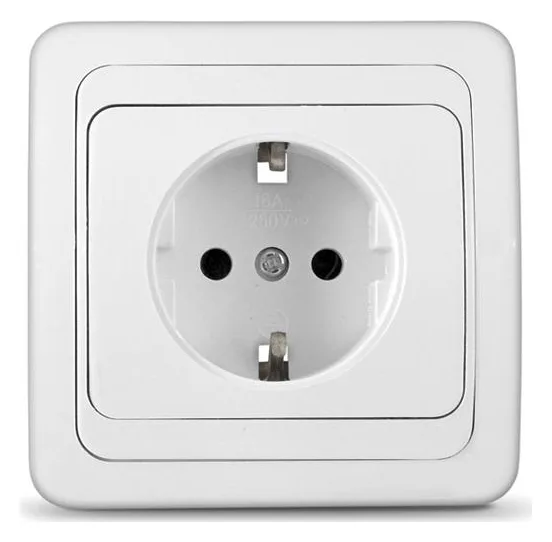 Розетка 1-м СП Валери 16А IP20 с заземл. бел. UNIVersal В0028