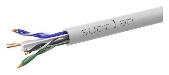 Кабель витая пара U/UTP кат.6 4х2х23AWG solid Cu PVC Six сер. (м) SUPRLAN 01-0316-1