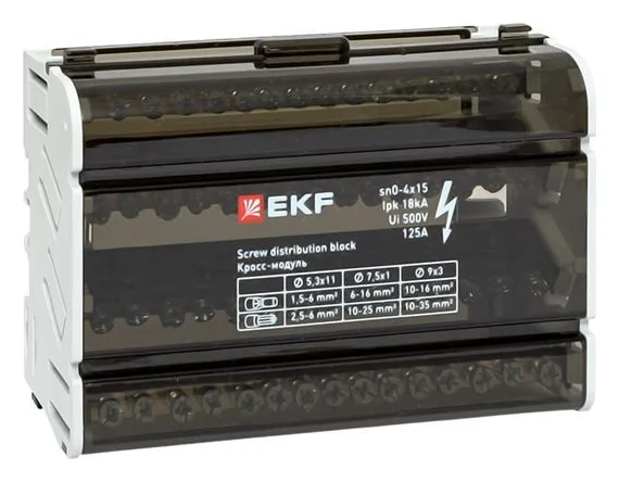 Шина нулевая в корпусе 4х15 EKF sn0-4x15