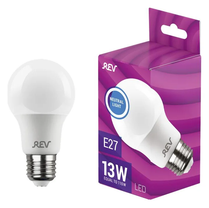 Лампа светодиодная LED-A65-E27-13Вт-4000K 13Вт грушевидная 4000К нейтр. бел. E27 1000лм 180-240В REV 32268 9