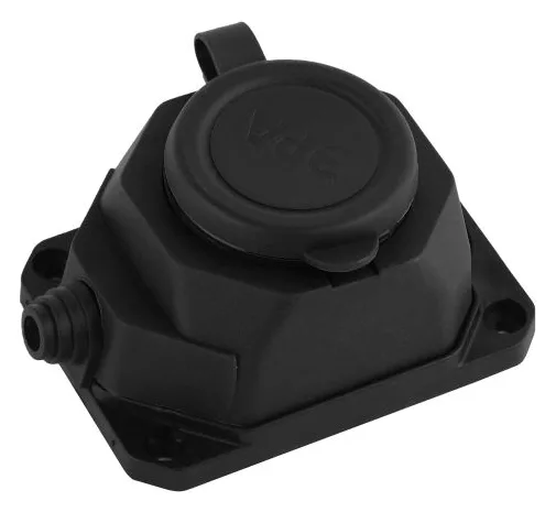 Колодка удлинителя 1-м с заземл. 16А IP44 K-1e-B-IP44 каучук черн. Эра Б0044543