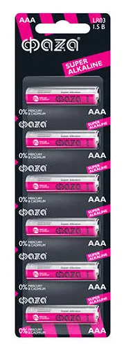 Элемент питания алкалиновый AAA/LR03 1.5В Super Alkaline BL-6 (уп.6шт) ФАZА 5002012