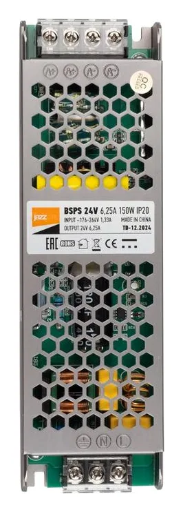 Блок питания для светодиод. ленты BSPS 150Вт 6.25А 24В IP20 метал. JazzWay 5015593