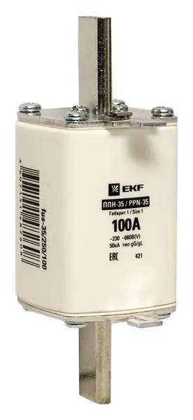 Вставка плавкая ППН-35 250/100А габарит NT1 PROxima EKF fus-35/250/100