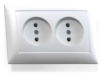 Розетка 2-м СП Селена РС16-371 16А IP20 бел. Кунцево 8115