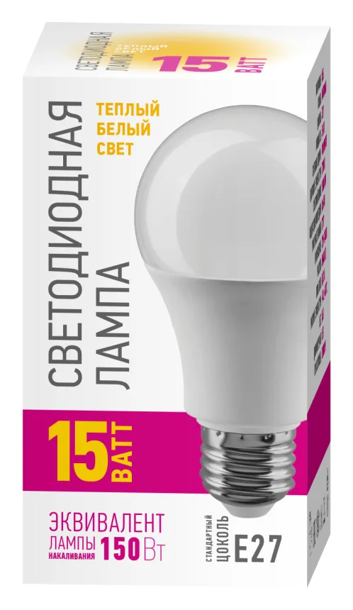 Лампа светодиодная 82 920 OLL-A60-15-230-2.7K-E27-PROMO 15Вт грушевидная 2700К E27 220-240В ОНЛАЙТ 82920