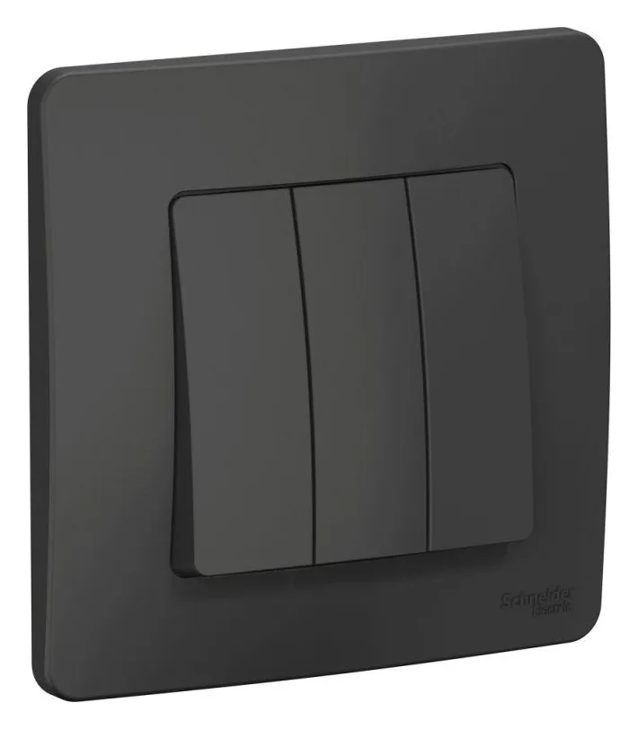 Выключатель 3-кл. СП Blanca 10А IP20 (сх. 1+1+1) 250В антрацит SE BLNVS100506