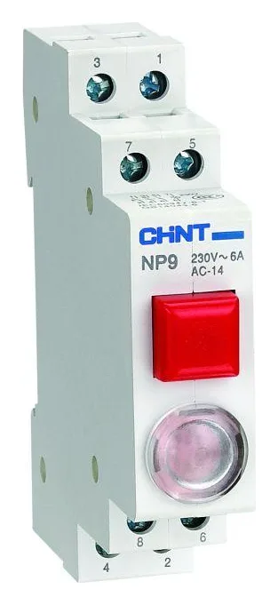 Кнопка модульная NP9-22/2 без подсветки 2НО+2НЗ красн. (R) CHINT 584105