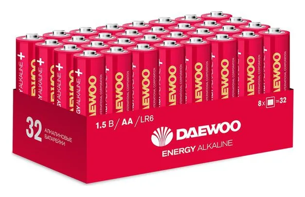 Элемент питания алкалиновый AA/LR6 1.5В Energy Alkaline 2021 Pack-32 (уп.32шт) DAEWOO 5030053