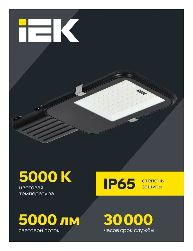 Светильник светодиодный ДКУ 1013-50Д 5000К IP65 уличный консольный IEK LDKU1-1013-050-5000-K03