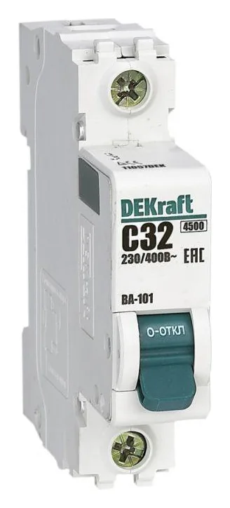 Выключатель автоматический модульный 1п C 32А 4.5кА ВА-101 DEKraft 11057DEK