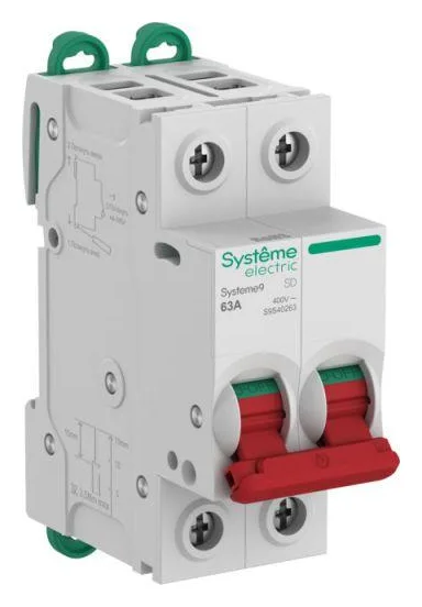 Выключатель нагрузки 2п 63А Systeme9 400В SE S9S40263