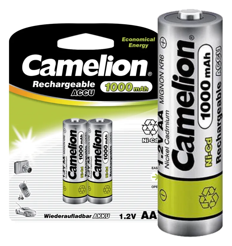 Аккумулятор AA/R6 1000мА.ч NI-CD BP-2 металлик (блист.2шт) Camelion 6181